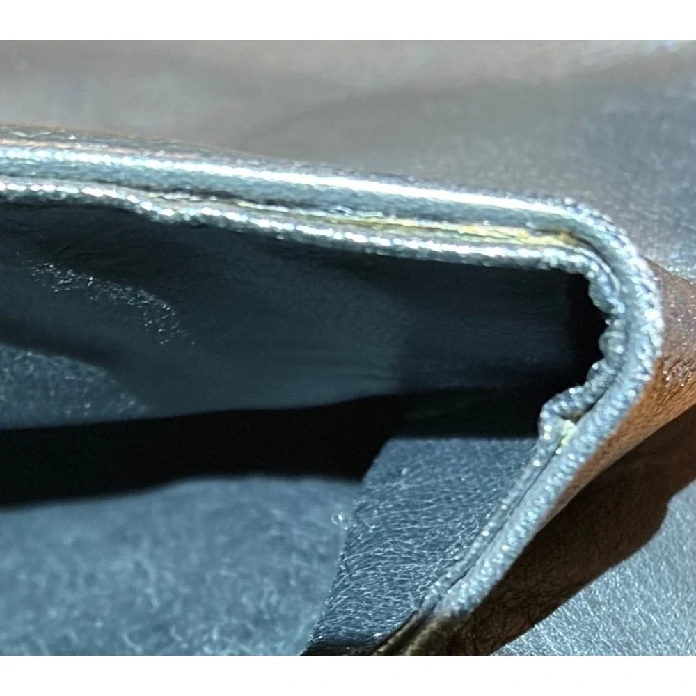 Vtg 80s Black Leather Clutch Bag Oversized Evening Purse Magnetic Snap‎ DMGD